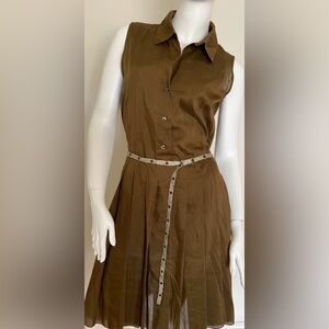 NWT STRENESSE GABRIELE STREHLE COLLECTION PLEATED SAFARI SHIRT BELTED DRESS 6